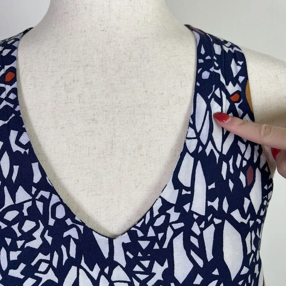 Anthropologie Edme and Esyllte‎ Dress Size Small Blue Tank Cross Back Boho Beach